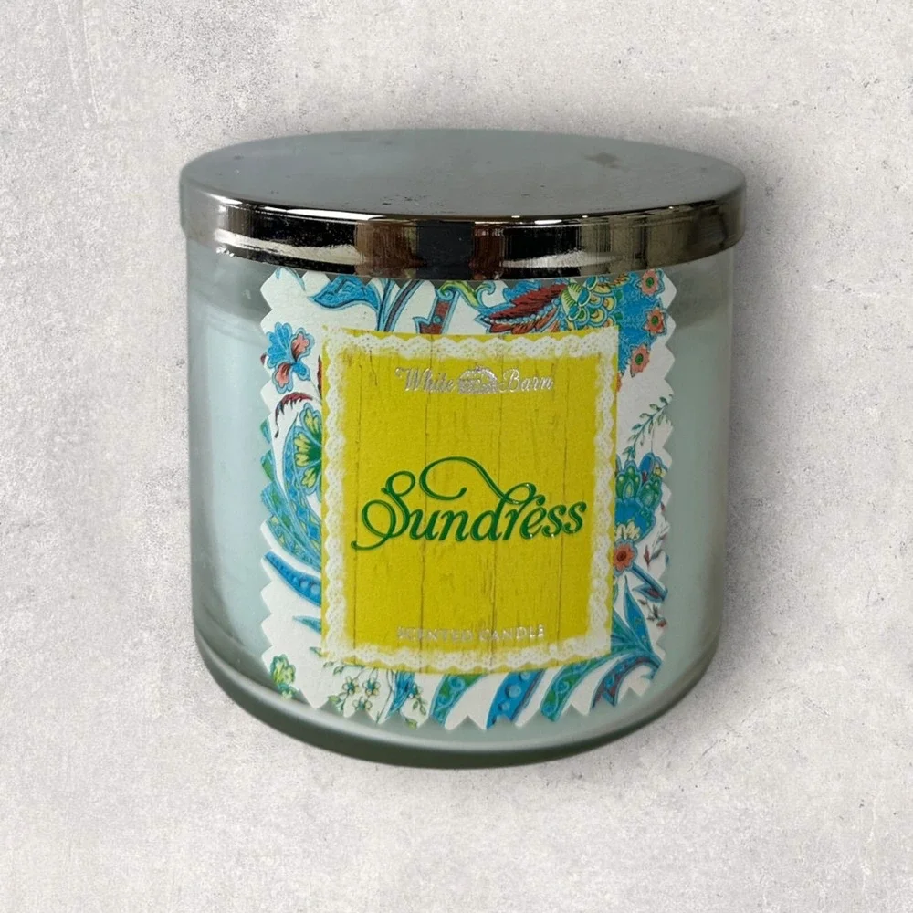 NEW! White Barn x Bath & Body Works Sundress Scented 3 Wick Candle 14.5 OZ *Read - Picture 1 of 10
